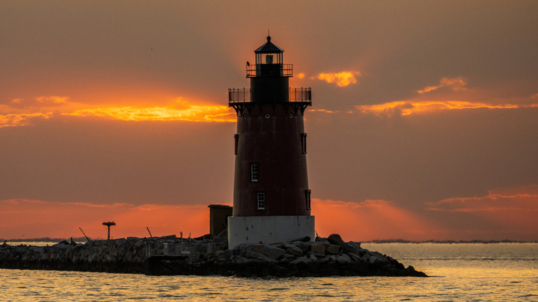 Lighthouse near Lewes Delaware at sunset