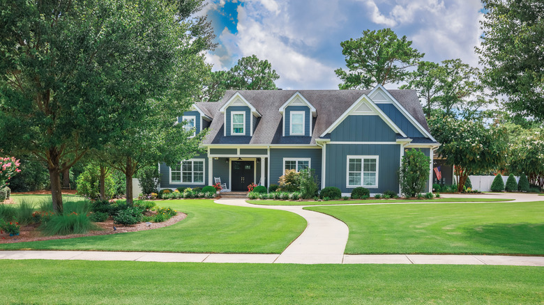 a large house with a big yard