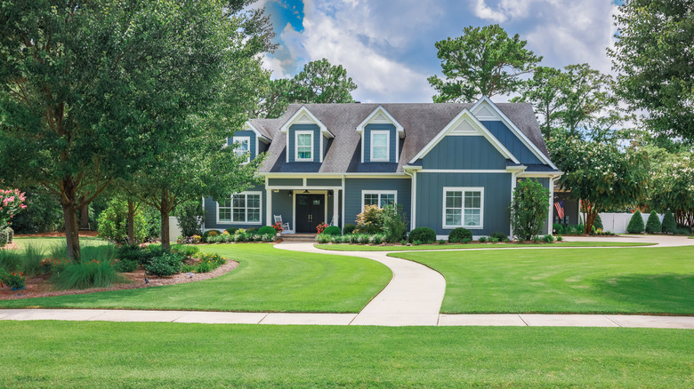 a large house with a big yard