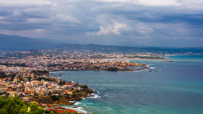 A shot of the old port in Chania, Greece