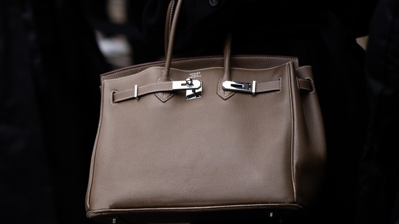 Close up of Hermès Birkin bag
