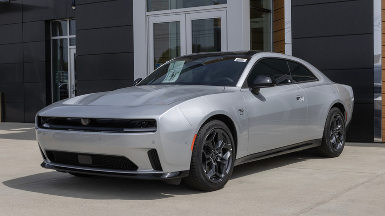 Dodge Charger Daytona RT Blacktop EV display.