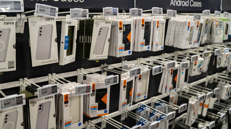 Android cell phone cases inside store