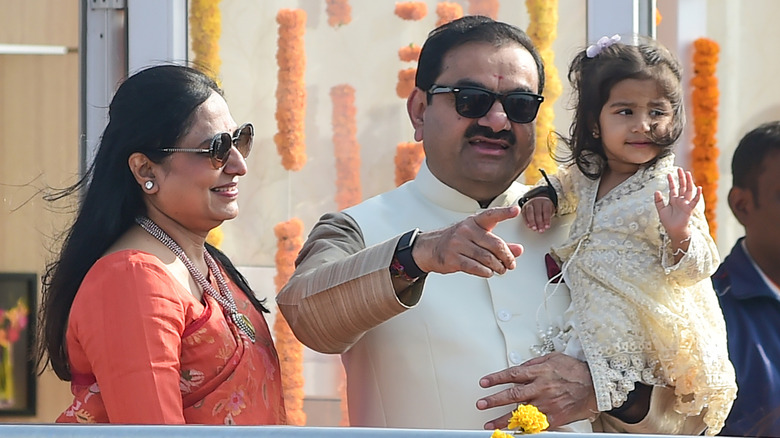 Gautam Adani with his grand daughter and wife Mrs. Priti Adani Jan 21, 2025