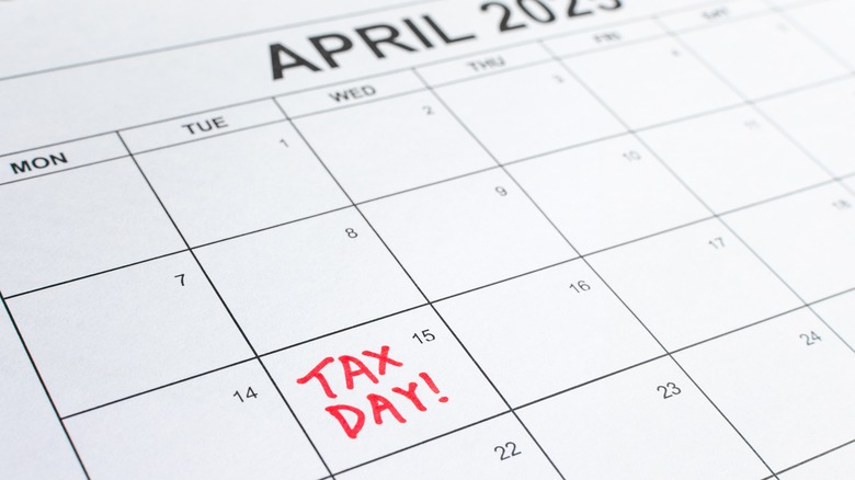 tax day on a calendar