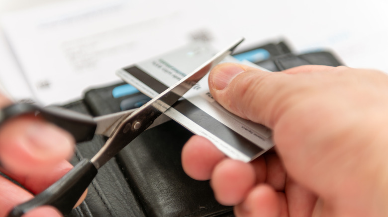 cutting up a credit card