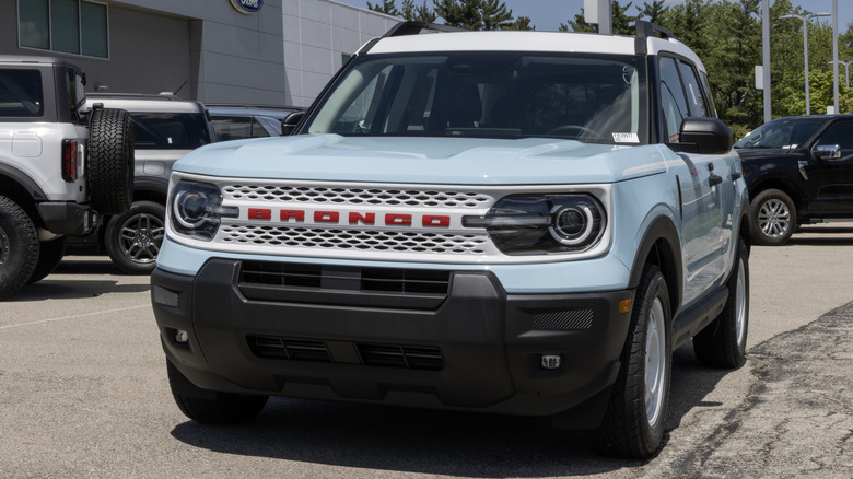 Ford Bronco Sport Heritage 4X4 SUV at a dealership.