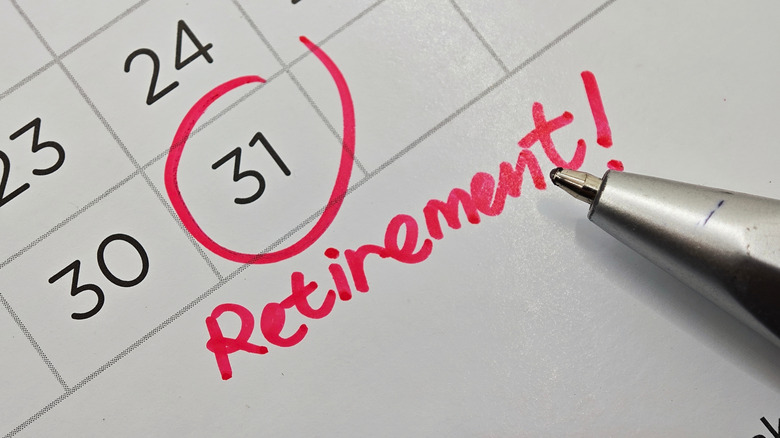retirement date circled on a calendar