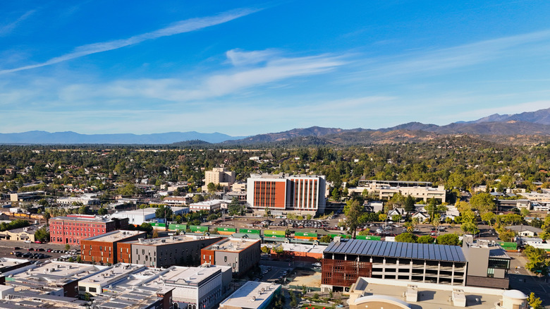 Aerial view of downtown Redding, California