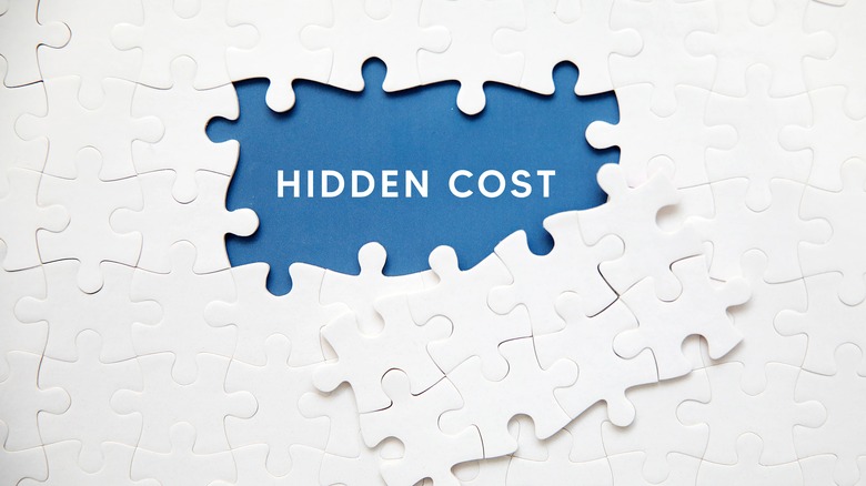 Section of completed puzzle removed to reveal the words "hidden costs"