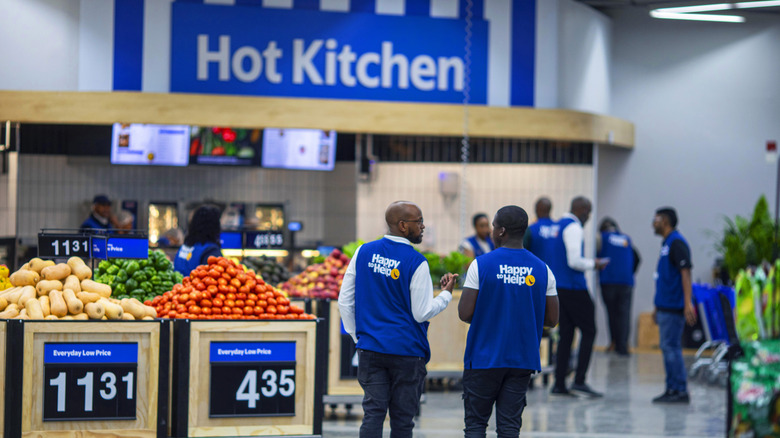 Shot of Walmart employees in a store