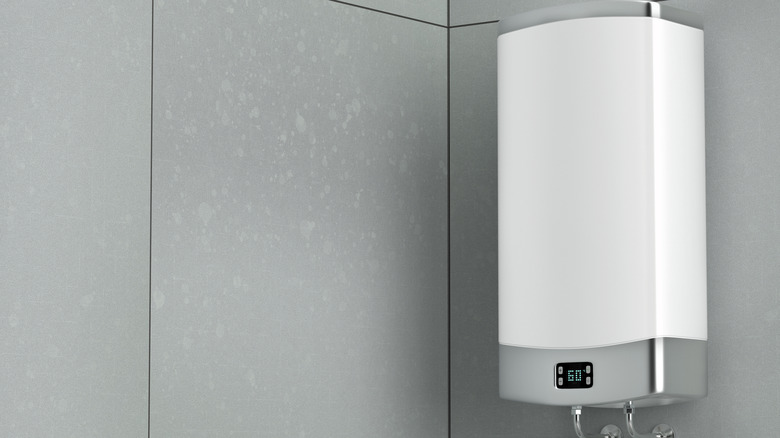 a smart water heater in bathroom