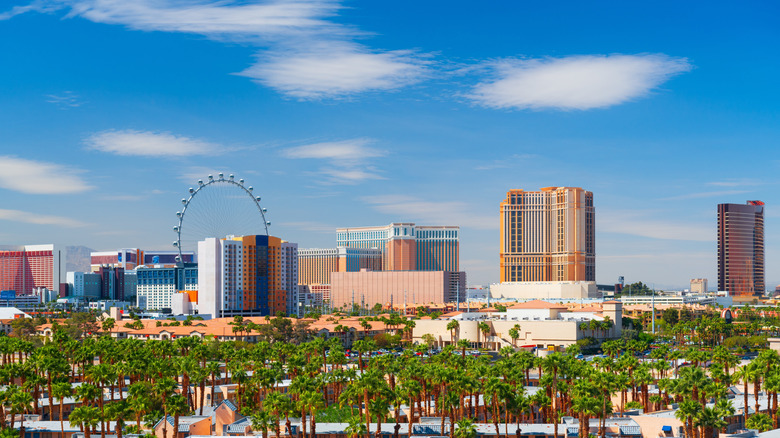 The downtown skyline of Las Vegas, Nevada.