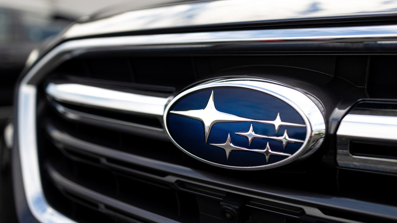 Subaru emblem on a vehicle