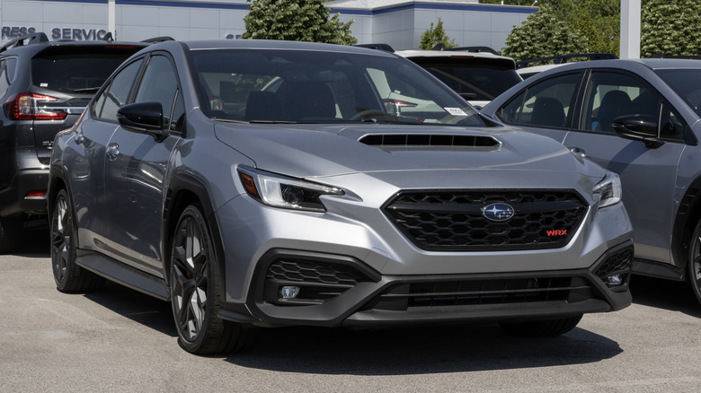 Subaru WRX 4-Door AWD Sports Car display.