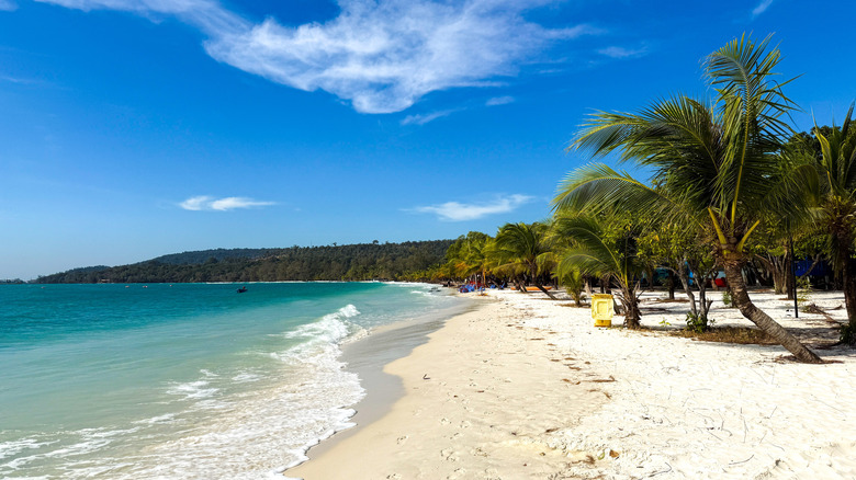 Cambodian white sandy beach