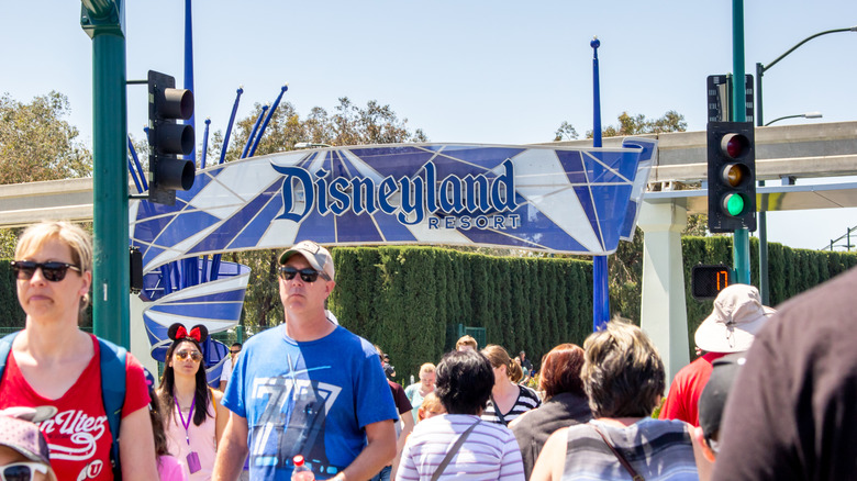 People walking around Disneyland in Anaheim, California