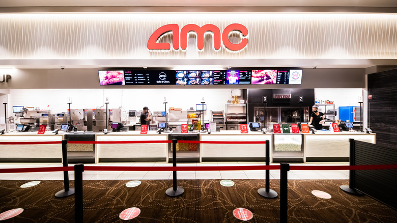 An unattended AMC movie theater concession stand