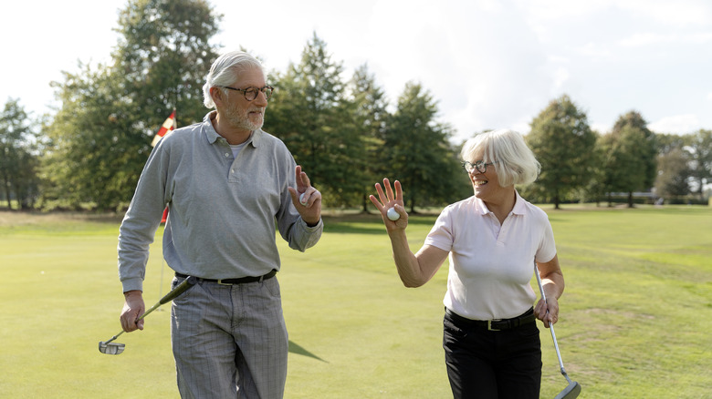 seniors golfing together