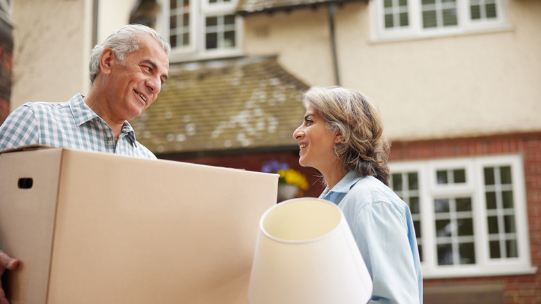 older couple moving into new home