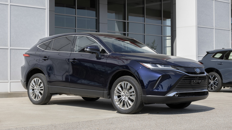 A Toyota Venza Limited on display at a dealership.