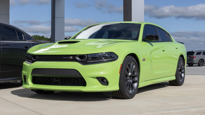 Dodge Charger RT Scat Pack display at a dealership.