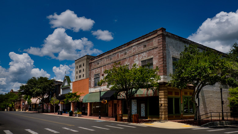 Shot of empty streets in downtown El Dorado, Arkansas