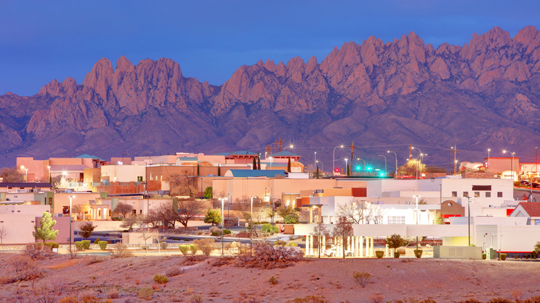 View of Las Cruces, New Mexico from the desert