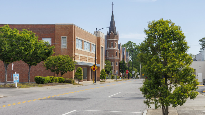 Quiet downtown street area of Wilson, North Carolina
