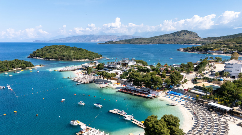 Daytime view of Ksamil beach in Sarandë, Albania