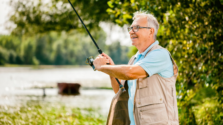 senior fishing