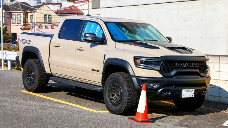 Ram 1500 TRX in the city street.