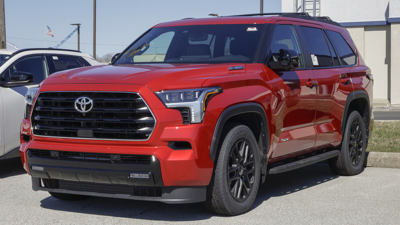 Toyota Sequoia 4WD Limited hybrid display.