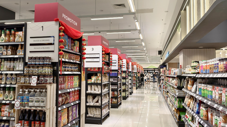 Supermarket endcap inside store