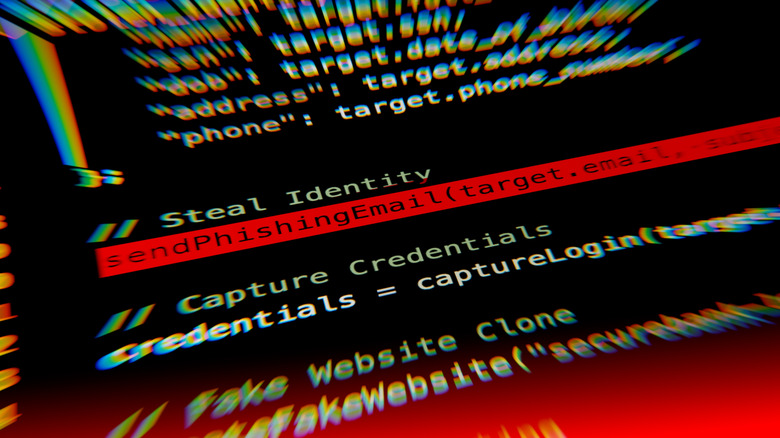 Computer code on a computer screen to demonstrate hacking.