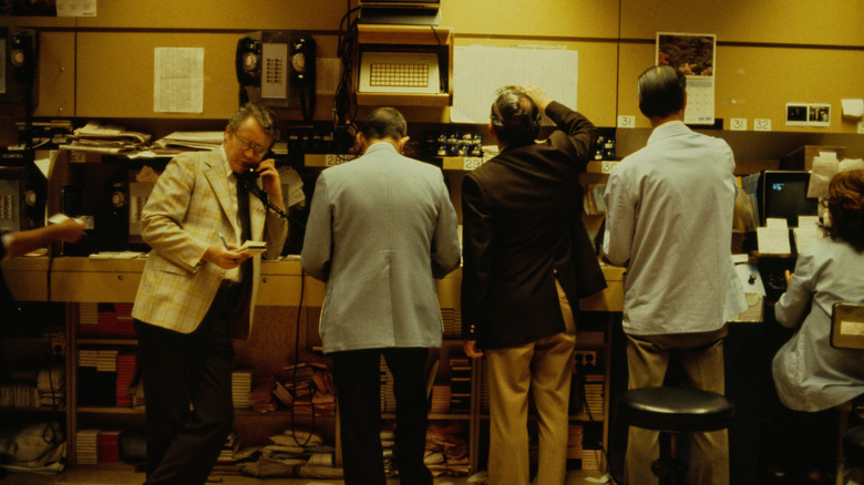 Wall Street traders in the 1980s