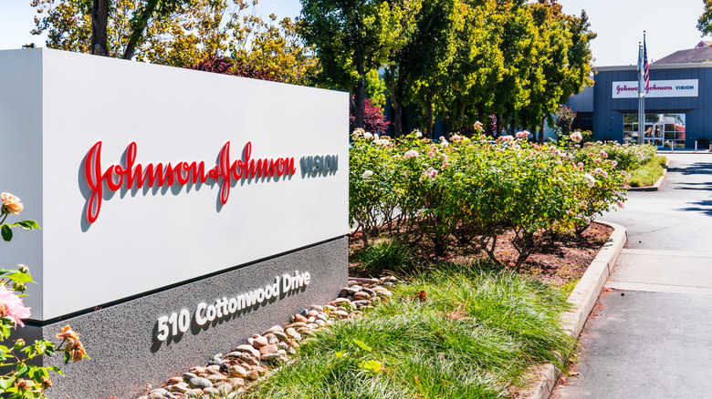Johnson & Johnson sign at office building in Silicon Valley