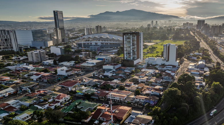 Shot of large Costa Rican city on a cloudy day