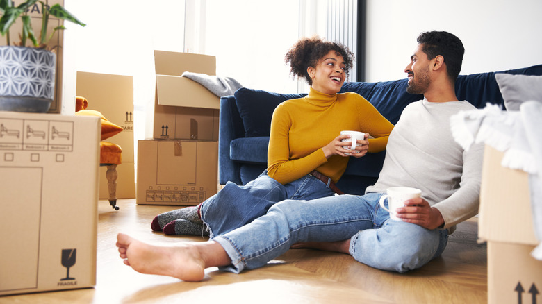 Couple moving into new home