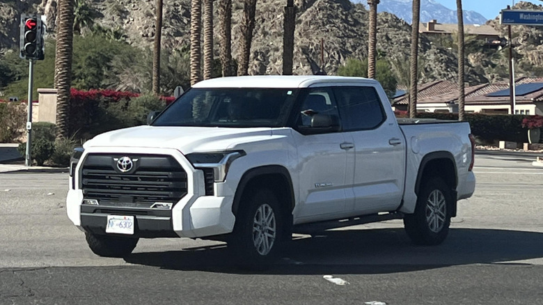 A Toyota Tundra driving on a road in California.
