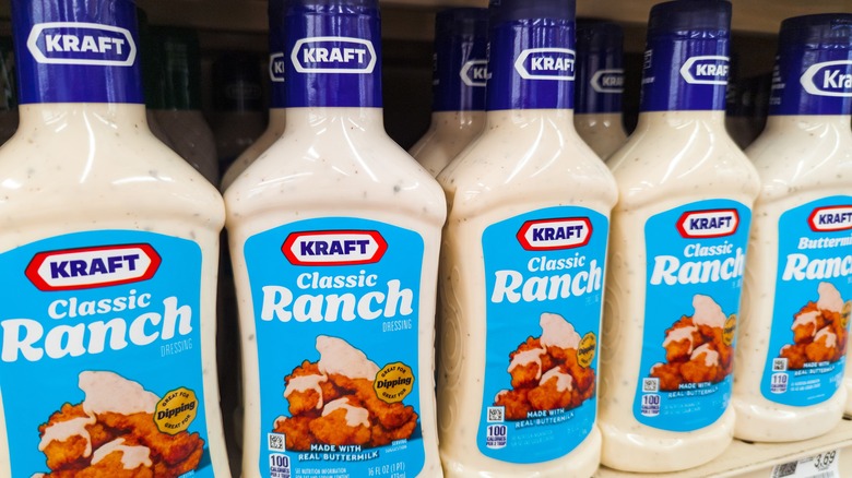 Kraft Classic Ranch bottles on store shelf