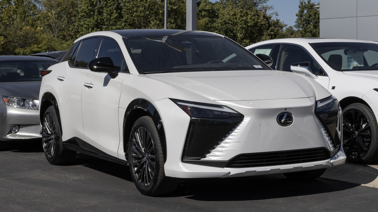 Used Lexus RZ450e SUV display.