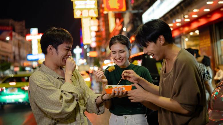 Bangkok night market street food