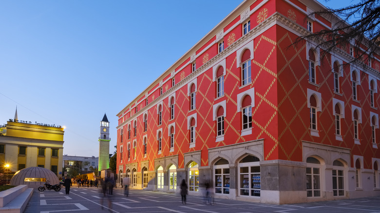 colourful building in Tirana