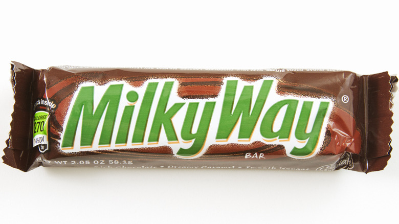 A close up of a Milky Way chocolate bar