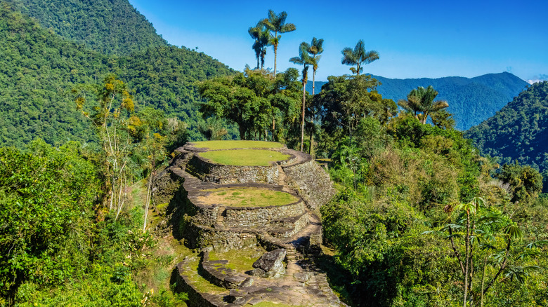 remains of ancient structure in Sierra Nevada de Santa Marta mountain range