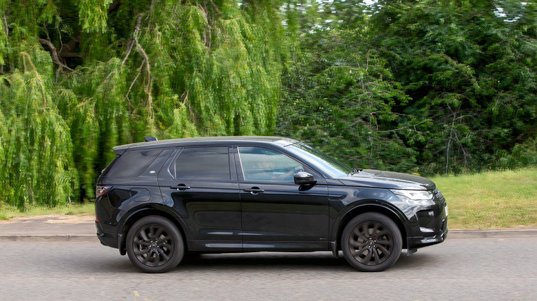 A Land Rover Discovery driving on the road