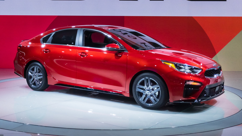 A 2019 Kia Forte car at the North American International Auto Show (NAIAS)