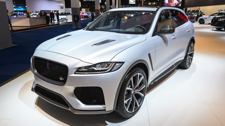 Jaguar F-Pace SVR luxury SUV on display at Brussels Expo