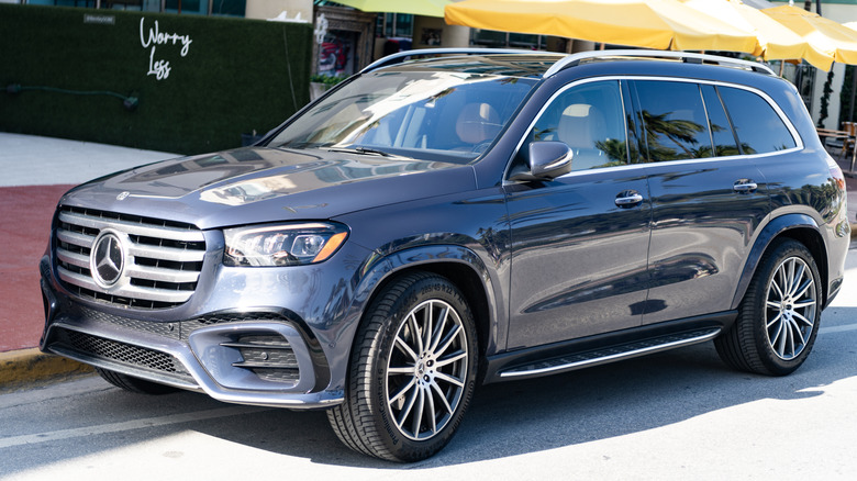 Mercedes Benz GLS SUV parked on the road